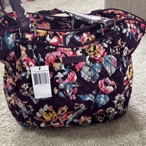 Vera Bradley Quilted Floral Satchel - Purple and Pink